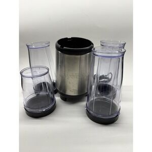 Farberware Blender Set & 4 Cups Lids 104558 120V 60Hz 240W * MISSING BLADE*